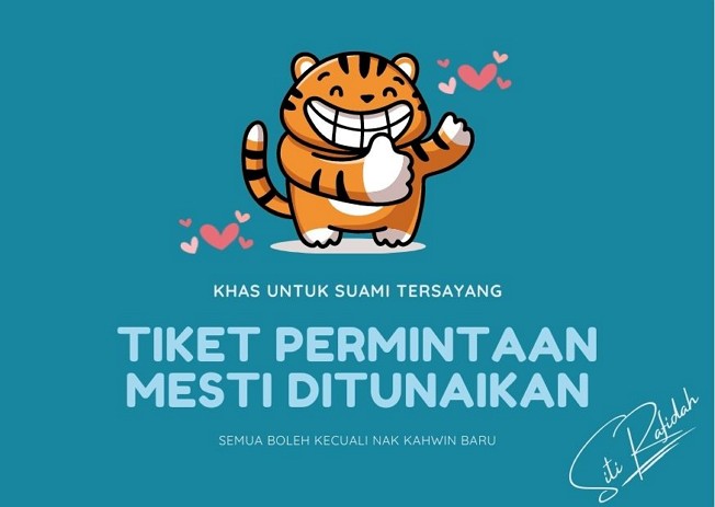 contoh tiket permintaan hadiah anniversary untuk lelaki