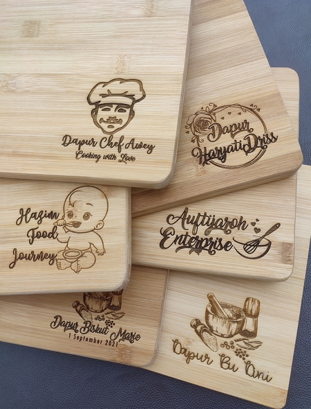 custom cutting board sebagai hadiah hari bapa